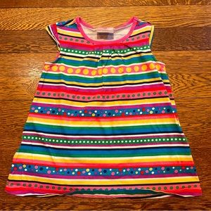 Hanna Andersson Colorful Mulri Pattern Stripes & Dots Cotton Dress Size 90 cm 3T